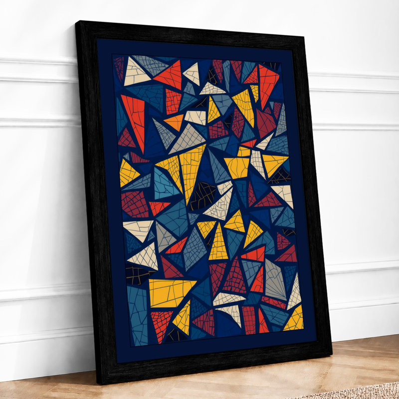 Scattered Geometry Geometric - Print, A1 - 84.1 x 59.4 cm, Black