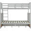 Lit simple superposé au dessus d'un lit double avec tiroirs de rangement, lit superposé en bois avec échelle et garde-corps-1686140961