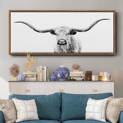 «Longhorn Gaze», toile encadrée