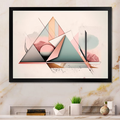 «Mid Century Pastel Mountains I», art mural moderne sur toile géométrique