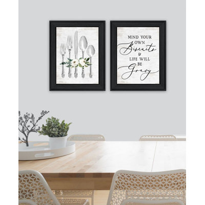 Ophelia & Co. "Ready To Dine Humor" Framed Wall Art For Living Room, Wall Art Print For Home Decor, Bedroom Wall Art By Lettered & Lined