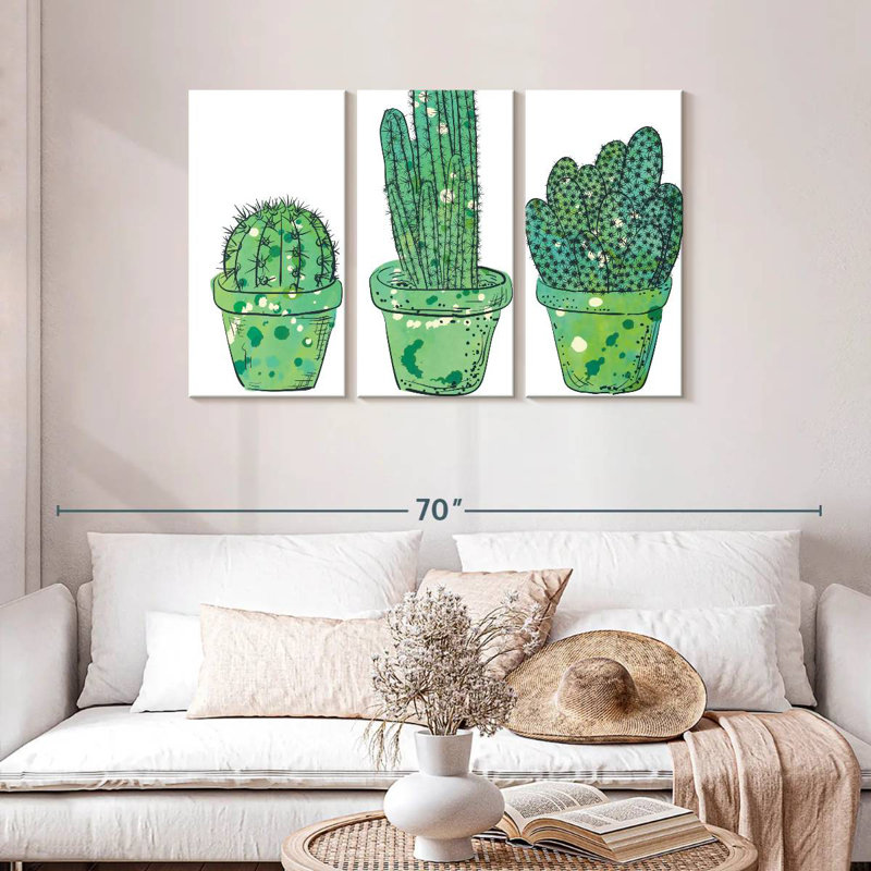 Cactus en pots, H 28 po x l 45 po