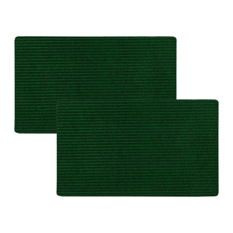 Paillasson intérieur / extérieur antidérapant double jeu, Vert, 2 pièces 18 po x 30 po