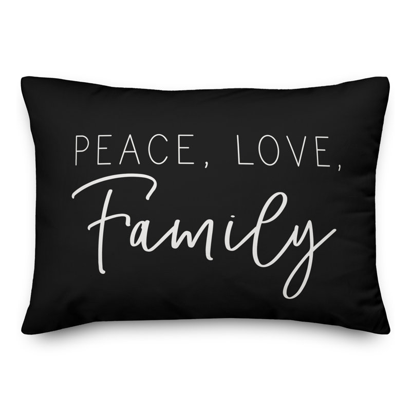 Coussin décoratif intérieur / extérieur en polyester , Noir, H 14 po x l 20 po