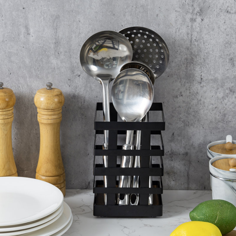 Metal Square Utensil Crock