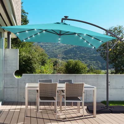 Laurennicole 98.4'' Lighted Cantilever Umbrella