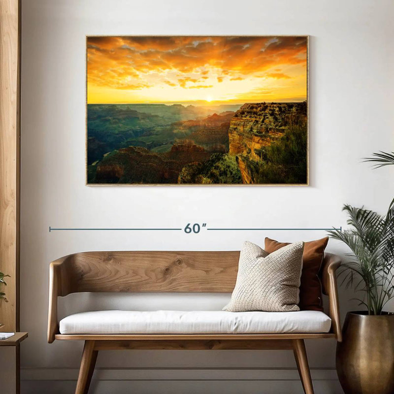Daisi Arizona - Floater Frame Rectangle Print On Canvas, Floating Frame Natural Wood, 46" X 31"