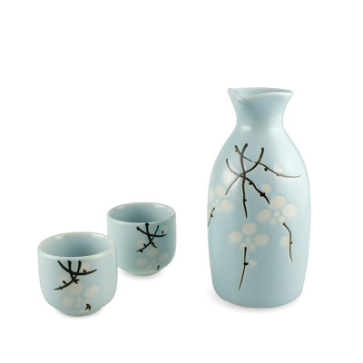 Ensemble de motifs à motif floral blanc de 3 pc-bouteille-10 oz.