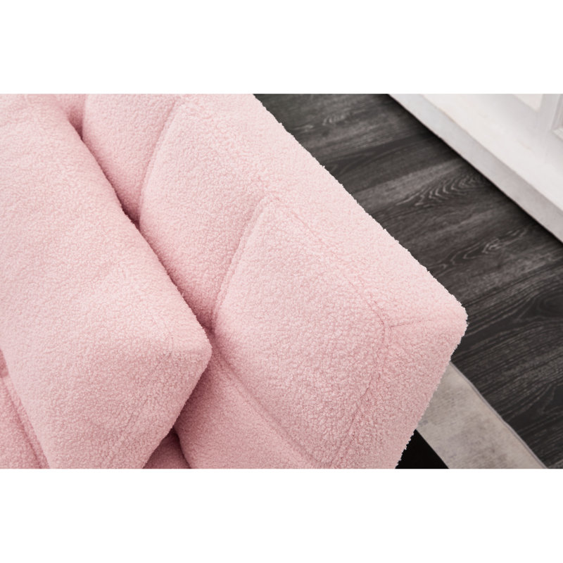 Pink Fabric Bed With Gold Metal Legs - Comfortable For Daily Relaxing In Small Spaces Convertible Futon Cover And Enhances Space Living Style Comfort