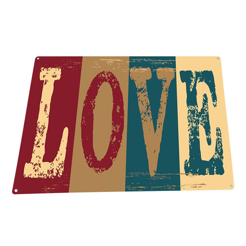 Signe d'amour rustique, H 11,5 po x l 15,5 po x P 0,04 po