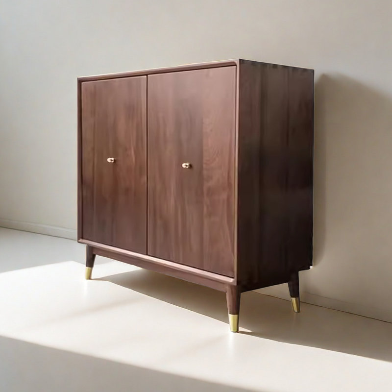 Armoire d'entrée simple en bois massif de noyer noir
