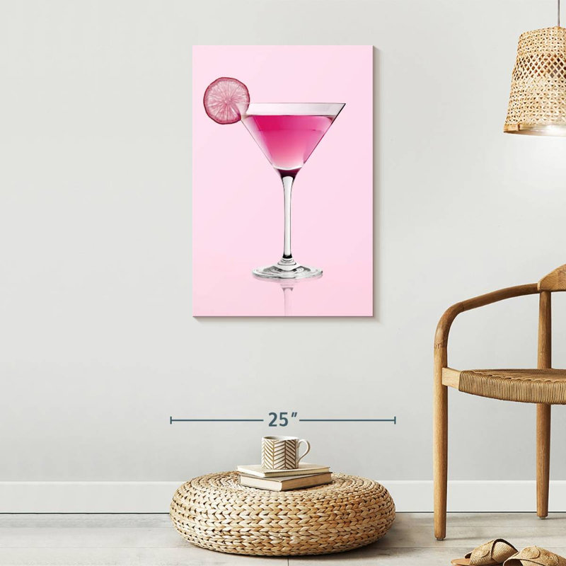 Impression sur toile rose martini, H 30 po x l 20 po x P 1,25 po