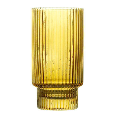 Hadley Ribbed Crystal Highball Glass