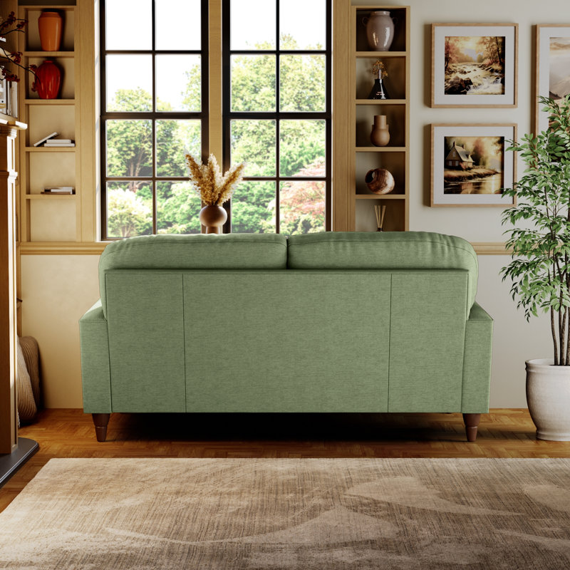 Adaku 2 Seater Sofa, Tropical Green, Burnished Beech