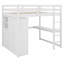 Lit mezzanine avec garde-robe intégré, bureau, tablettes de rangement et tiroirs-758303177