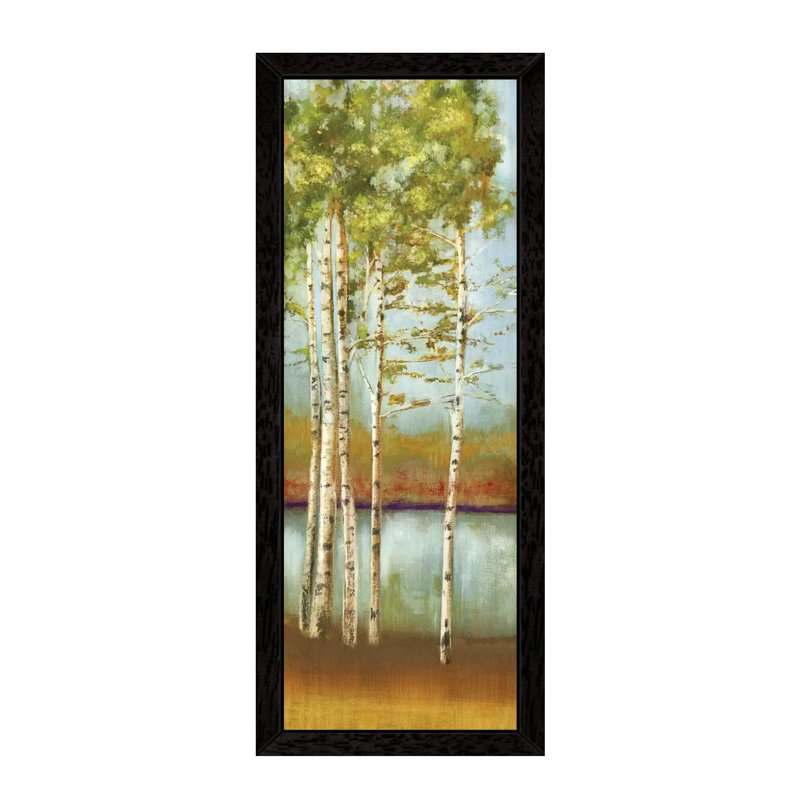 Swaying Along I by Allison Pearce - Floater Frame Panoramic Painting on Canvas, Black Framed, 30.48 cm H x 91.44 cm W
