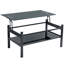 Table basse à plateau relevable en verre