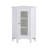 Allare Freestanding Corner Floor Storage Cabinet with Tempered Glass Door and Adjustable Shelves