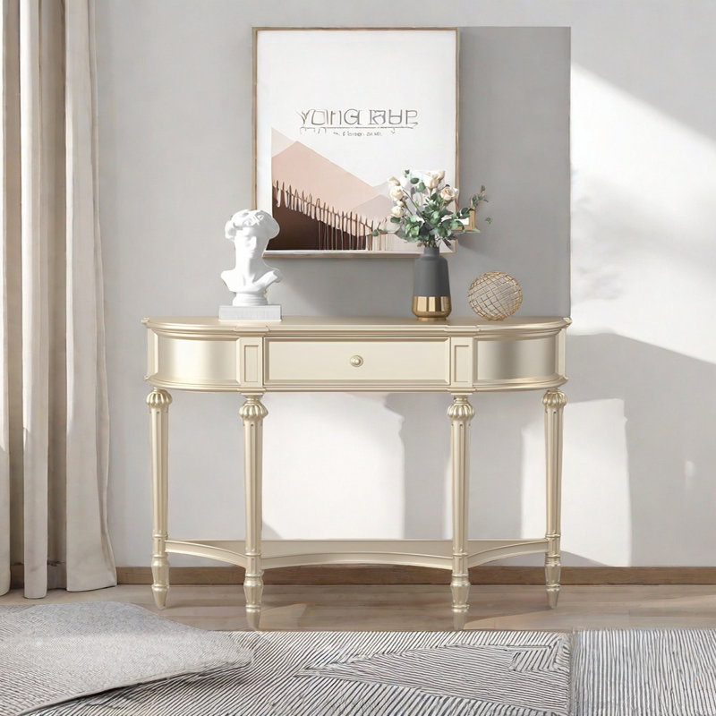 Lourdine, 34.65" H x 47.24" W x 14.96" D, Champagne Gold