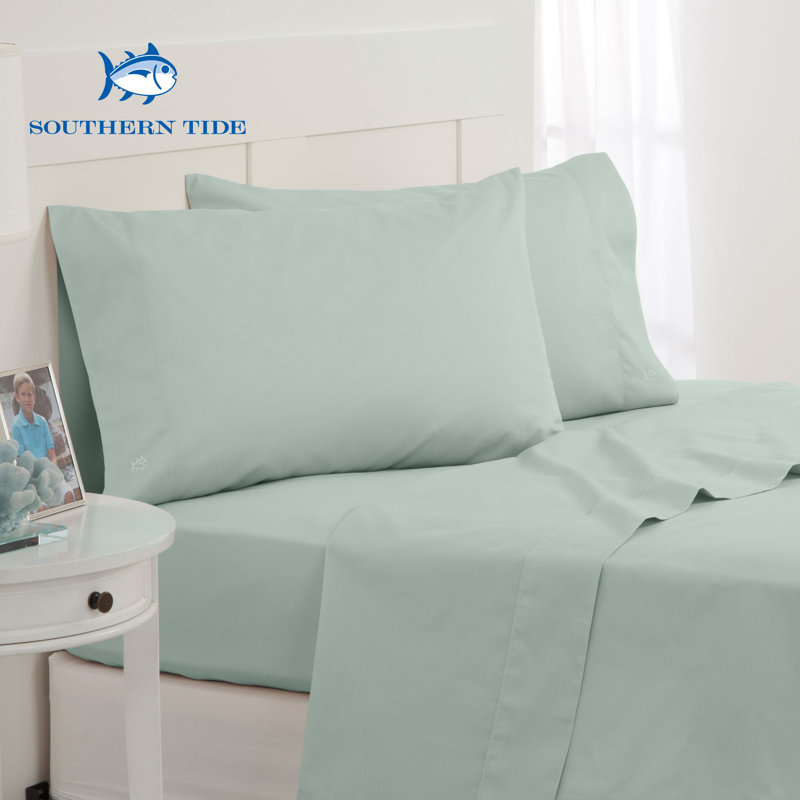 300 Thread Count 100% Cotton Sheet Set, Seafoam Green, Queen