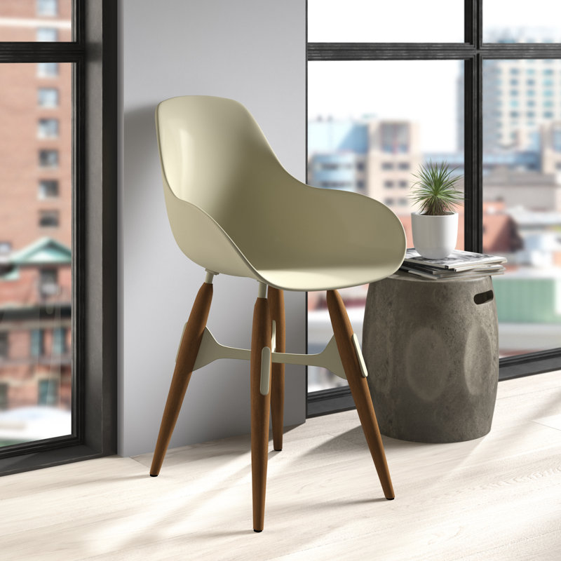 Delfida Upholstered Armchair, Walnut, Ocean Blue