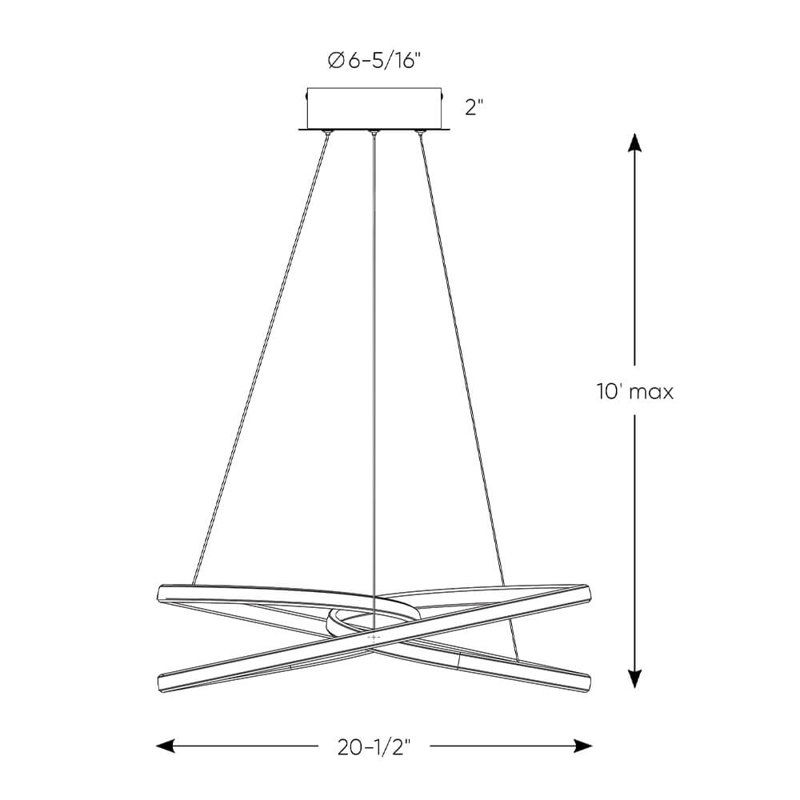 Luminaire suspendu à DEL Twist 20 pouces