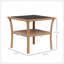 Table d'appoint en rotin Outsunny, table de bout d'extérieur avec tablette de rangement, cadre carré en aluminium, table basse avec plateau en verre trempé, sable-1091520827