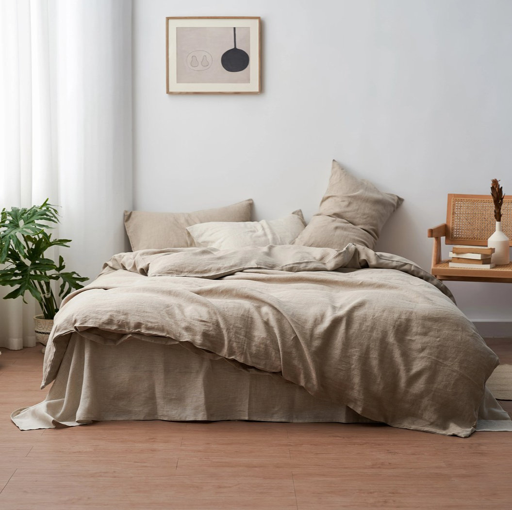 Q VITA 100% French Linen 3 Piece Duvet Cover Set & Reviews