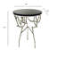 Table d'appoint Twig - marbre noir et métal recyclé - base sculpturale argent 