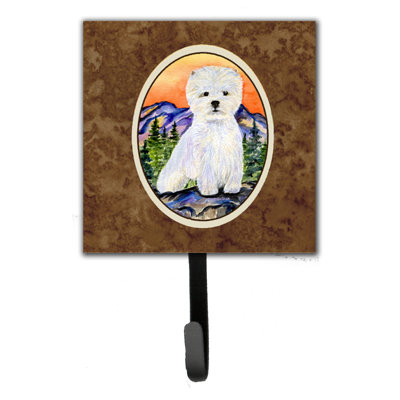 Porte-laisse westie et crochet mural