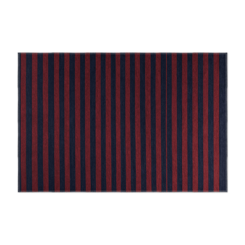 HorizontalStripes Gray Indoor and Outdoor Area Rug, Rectangle 4' x 6'