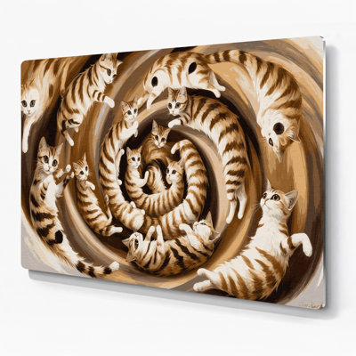 Cats Singapura Beige Metal Wall Art
