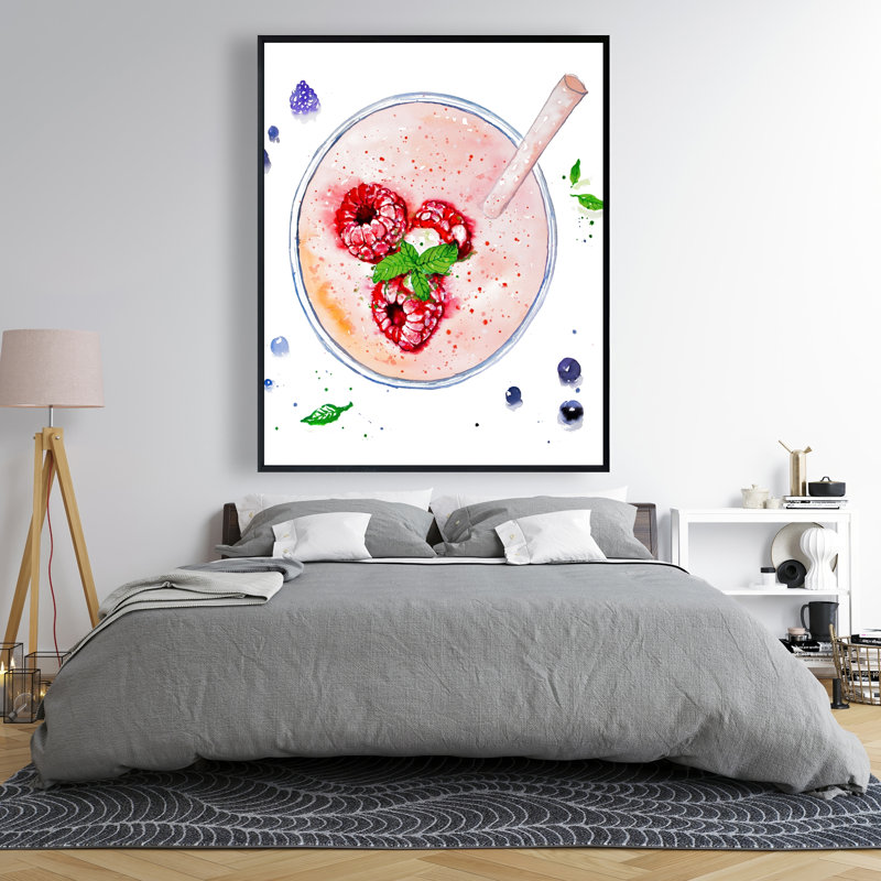 Strawberry & Raspberry Smoothie Canvas | Home Decor Art