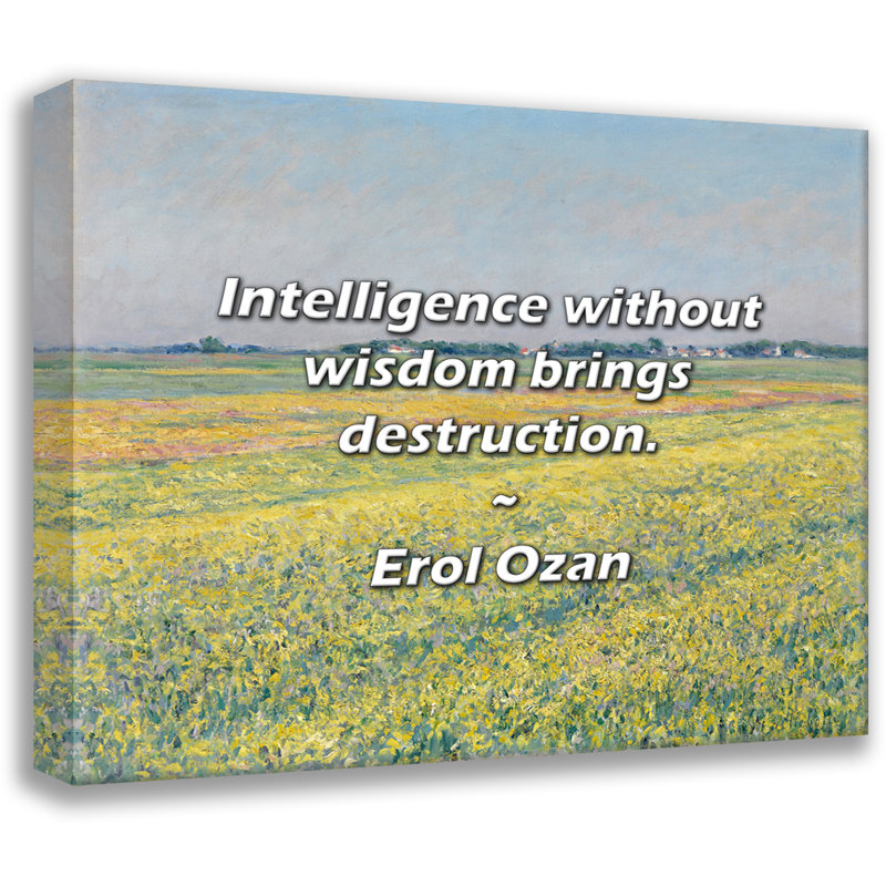 Artsy Quote "Intelligence without wisdom brings destruction." By Erol Ozan Gallery Wrapped Canvas, 28" H x 40" W
