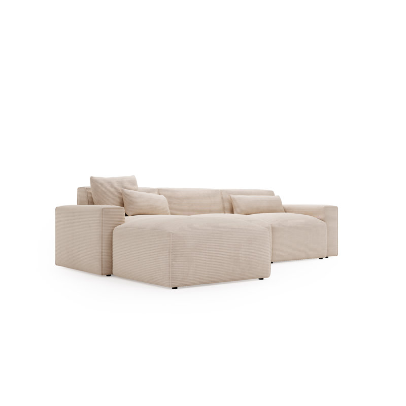 3 Seater Corner Sectional, Left Hand Facing, Cream