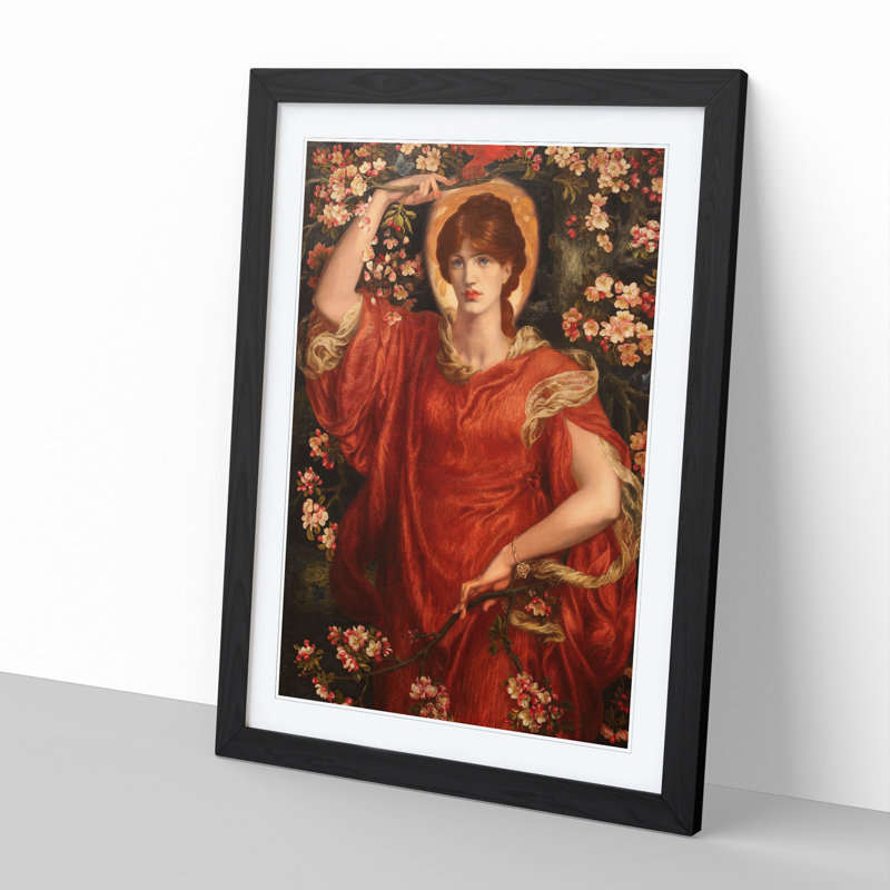 A Vision of Fiammetta by Dante Gabriel Rossetti - Picture Frame Painting, 48cm H x 36cm W x 2cm D, Black Framed