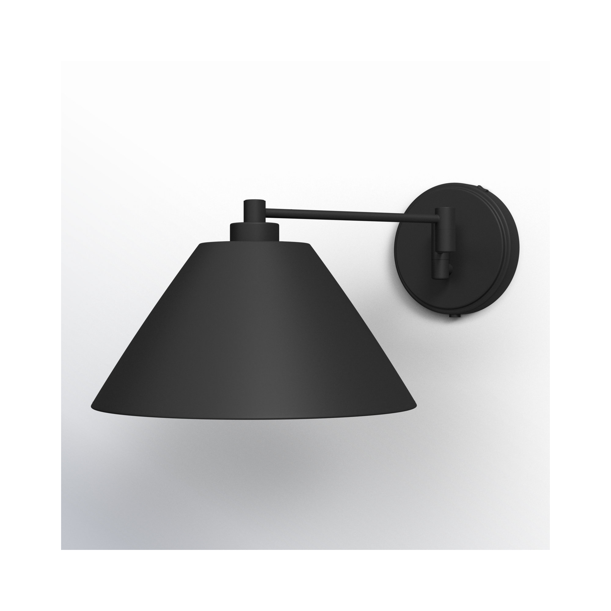 Schaller Single Light Dimmable Wall Sconces, Black, Black