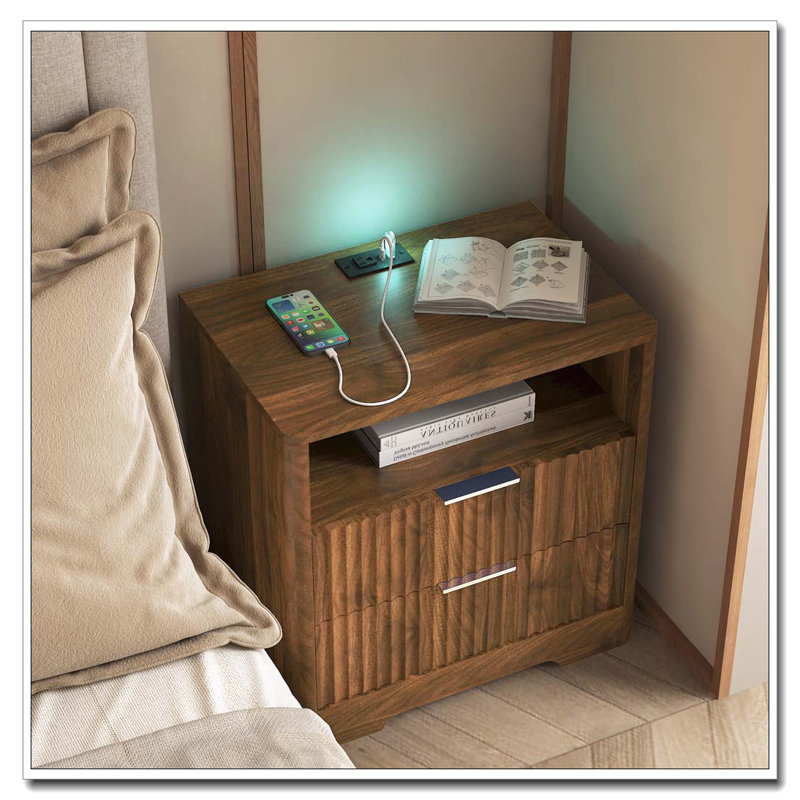 Table de chevet avec station de charge