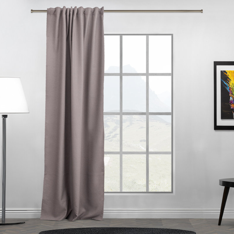 Room Darkening Single Curtain Panel, 130cm Width x 500cm Drop, Grey