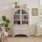 52.17"H Glass Door Display Case Storage Cabinet With 2 Drawers And Adjustable Shelf, Spacious Storage Solutions, Curio Cabinet-1555313526
