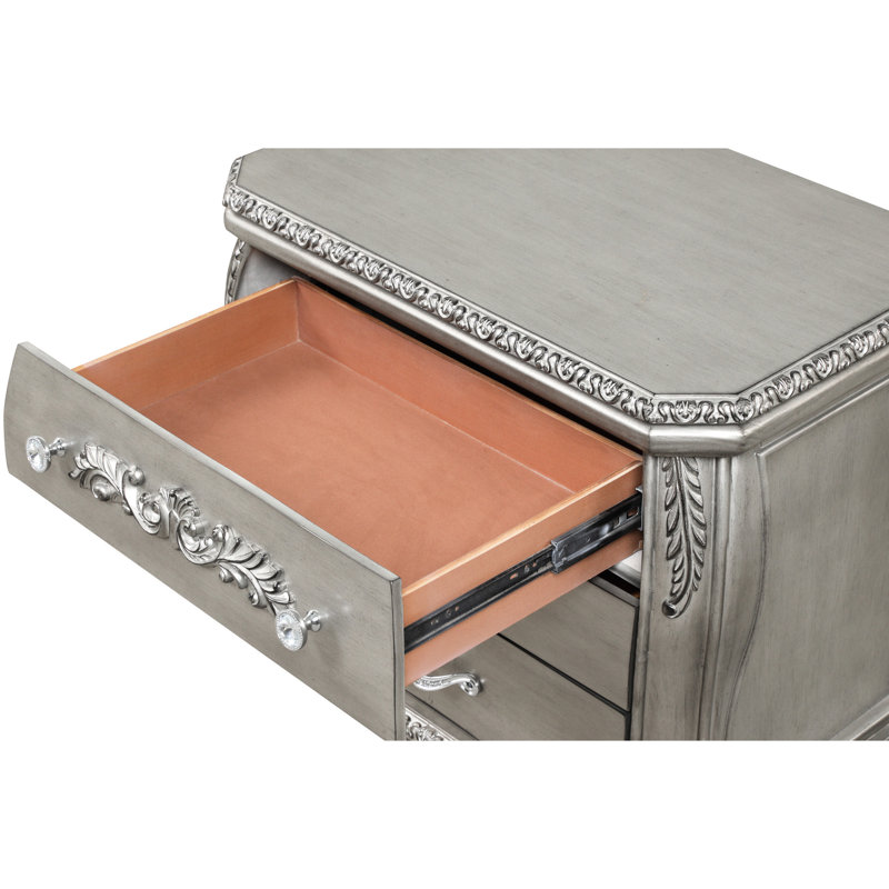 Table de chevet 3 en argent magnifique - Améliore l'ambiance de la chambre à coucher