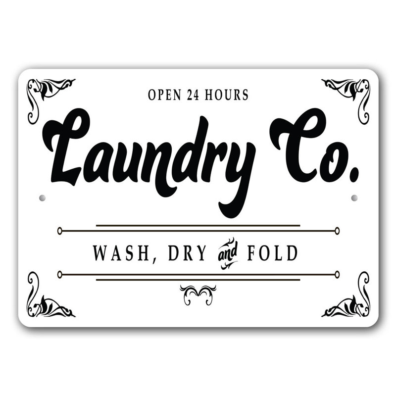 Plaque en aluminium Laundry Company, H 10 po x l 14 po x P 0,04 po