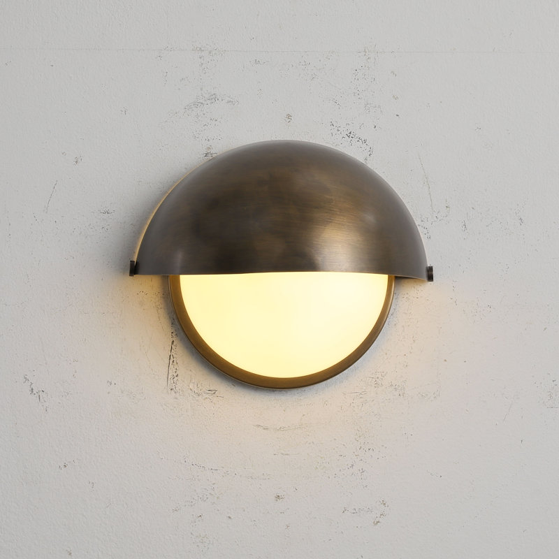 Vintage Artisan Copper Semi-Circle Wall Sconce
