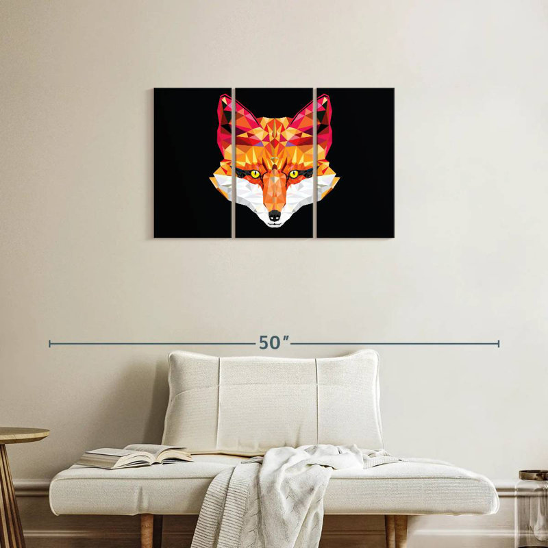 Geometric Fox, 20" H x 33" W
