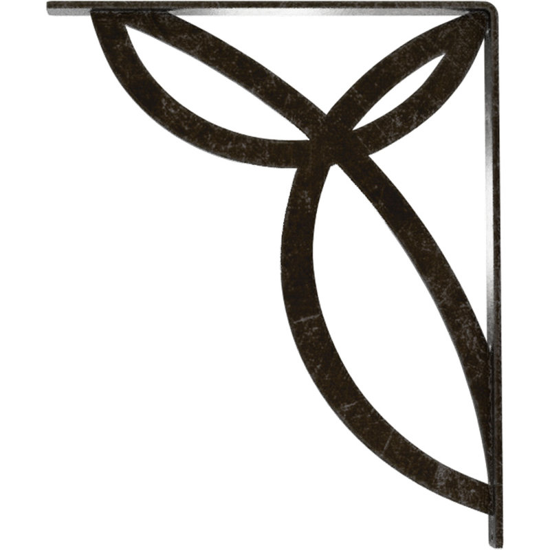 Support en fer forgé Versailles, Argenté antique chaleureux, H 15 po x l 1,5 po x p 12 po