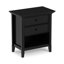 Table de chevet transitionnelle en bois massif l 24 po avec 2 tiroirs et tablette de rangement ouverte Amherst-618343173
