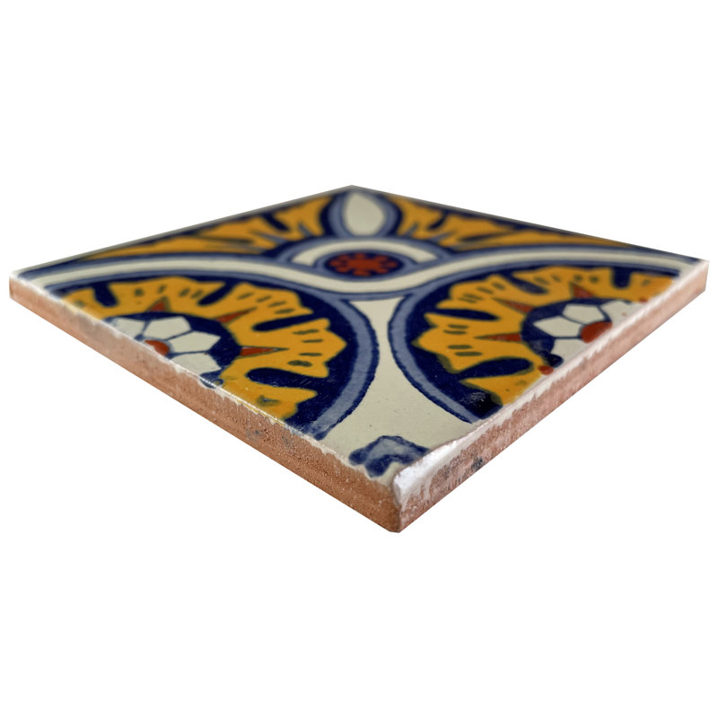 4.2" x 4.2" 9pcs TalaMex Chain Corner Talavera Mexican Tile