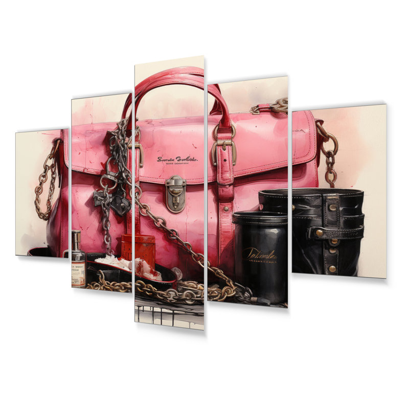 Rose Glamour III - ensemble d'art mural mode en métal