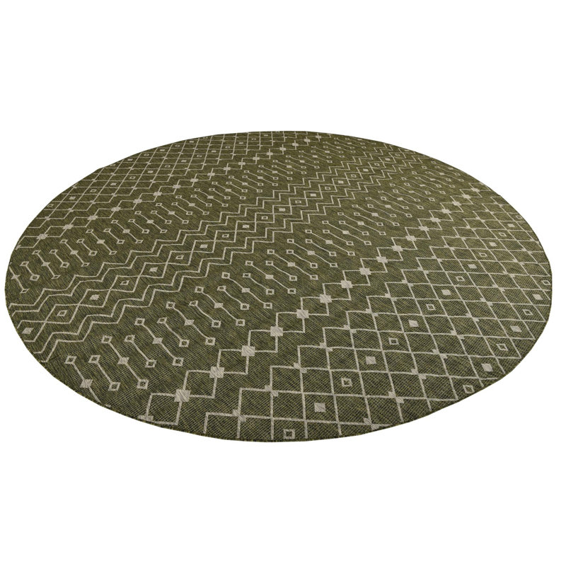 Tapis d'extérieur Preen couleur beige, Rond 10 pi 8 po