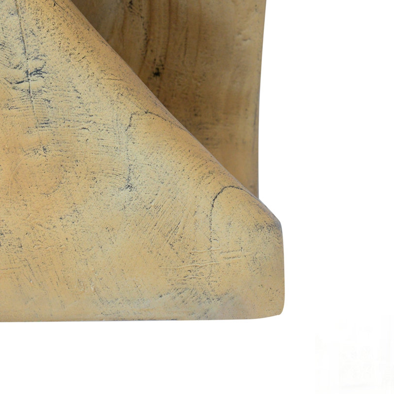 MGO Twist Shape Side Table with Wood-Like Texture for Indoor and Outdoor Use, Durable and Unique Design, Natural